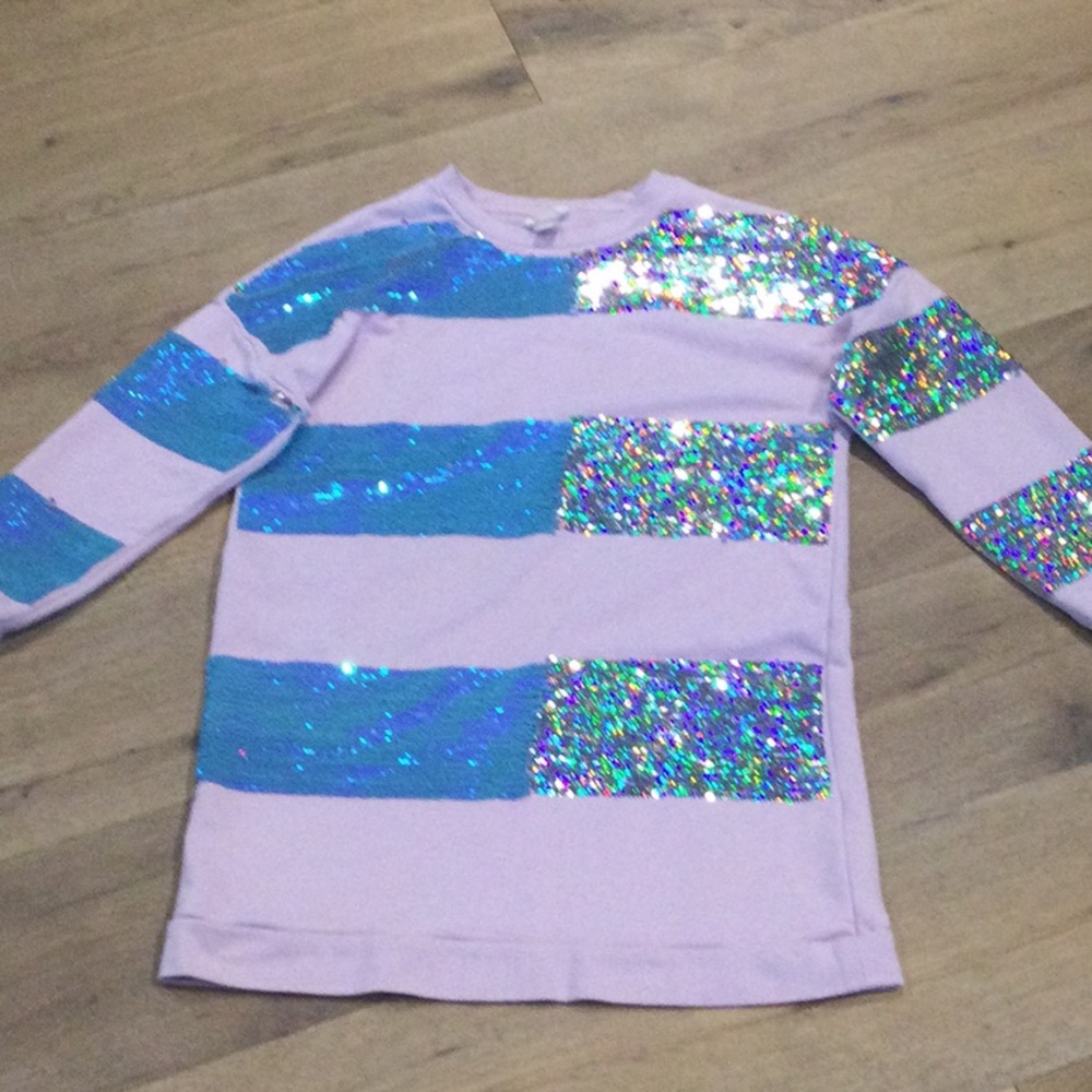 Girls flippable sequin oversized sweatshirt
